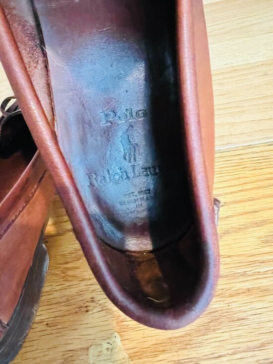 Polo Ralph Lauren Brown Leather Tassel Penny Loafers 8 Bench Made in Maine USA main image 9